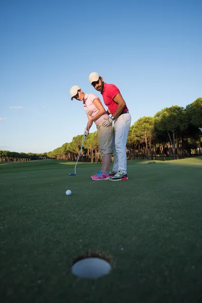 Muž golf instrukce — Stock fotografie