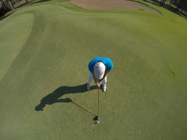 Top view of golf player hitting shot — Stock Photo, Image