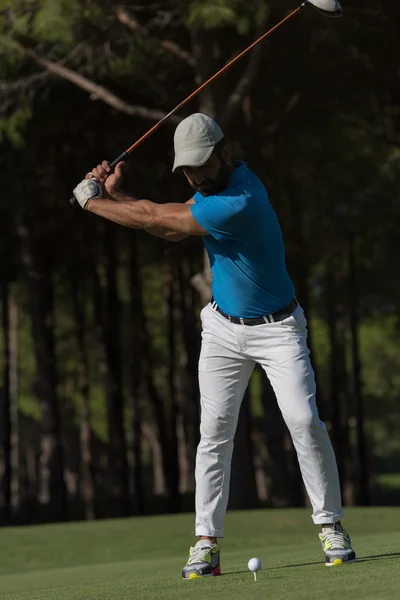 Golf-lejátszó shot ütő — Stock Fotó