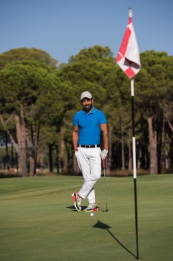 Golf oyuncu portre sahasında