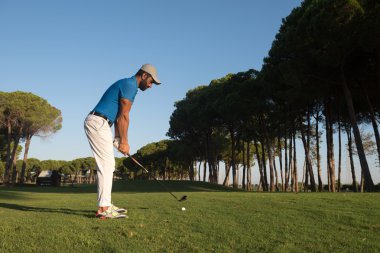 Sportif yakışıklı golf oyuncu