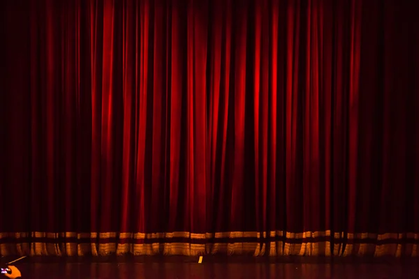 Stage curtain or drapes red background — Stock Photo, Image