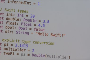 Java program kodu Sınıf programlama, projektör ekranında