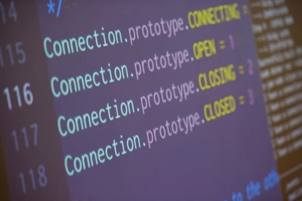 Java-Programmcode auf dem Projektor — Stockfoto