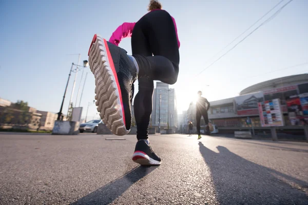 Fiatal pár, jogging — Stock Fotó