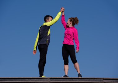 tebrik ve sabah egzersiz bitirmek mutlu