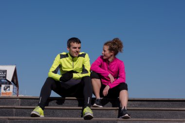 tebrik ve sabah egzersiz bitirmek mutlu