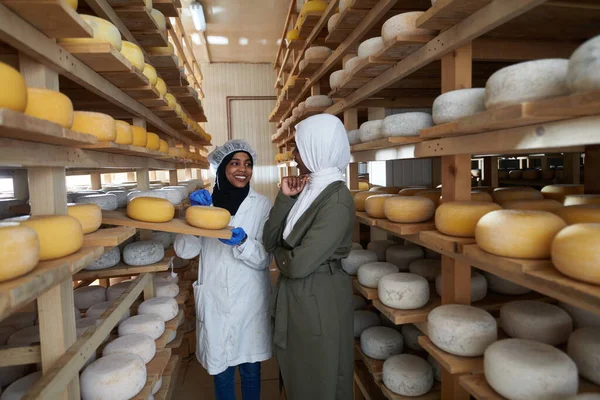 Yerel peynir üretim şirketinde iş kadını ekibi — Stok fotoğraf