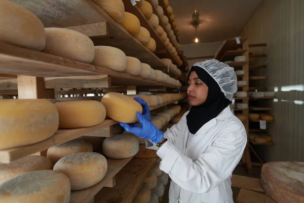 Afričanky černošky muslim obchodní žena v místní sýrařské výrobní společnosti — Stock fotografie