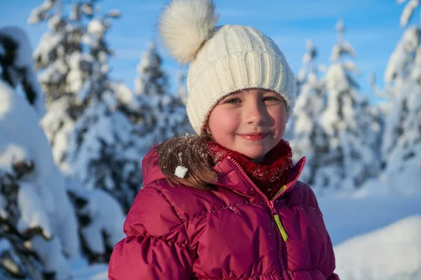 Cute little girl na piękny zimowy dzień — Zdjęcie stockowe