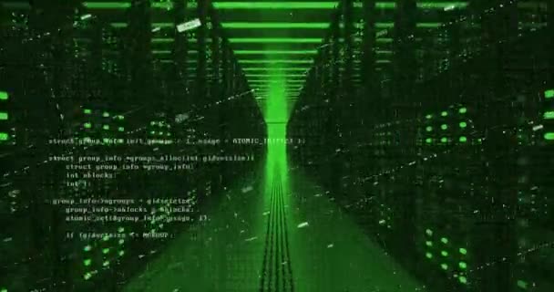 ネットワークセキュリティサーバールームのデータセンターコンピュータラック暗号化マイニング — ストック動画