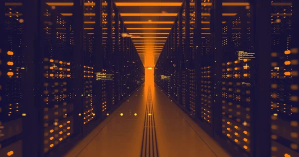 Центр обробки даних комп'ютерні стійки мережевої безпеки серверна кімната криптовалюта Майнінг — стокове фото