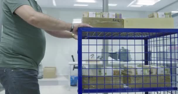 Transporte de dinero en caja fuerte del banco — Vídeos de Stock