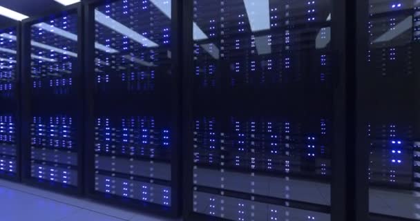 Serverové Regály Počítačové Síti Zabezpečovací Datové Centrum Kryptografické Kurence Těžební — Stock video