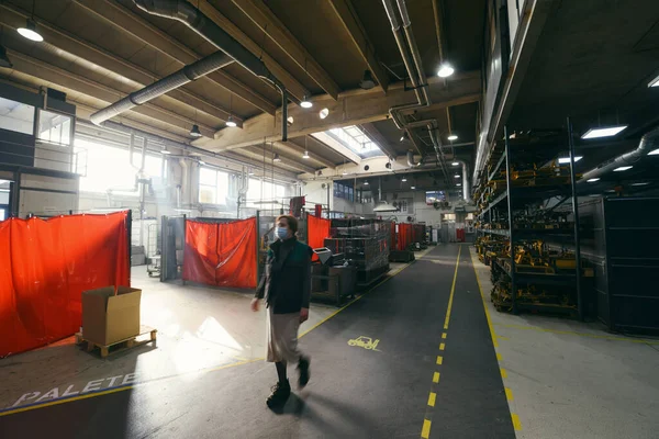 Сучасний Промисловий Завод Машинобудівного Обладнання Машинного Виробництва Виробничого Залу Високоякісна — стокове фото