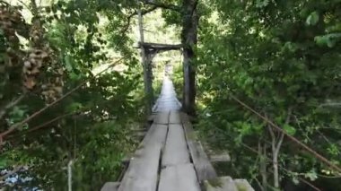 FPV Aerial yoğun yeşil orman ve hızlı hareket içinde doğal peyzaj nehir kanyonunda uçan dinamikleri çekti. Fpv helikopterinden çekiliyor..