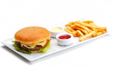 Fast food hamburger.