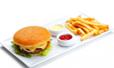 Fast food hamburger.