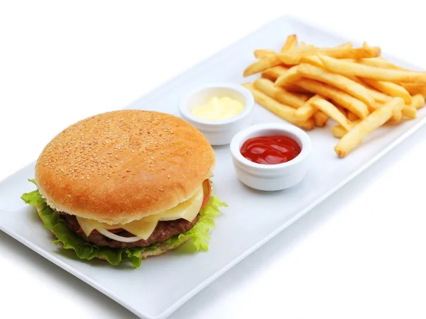 Fast food hamburger. — Stok fotoğraf