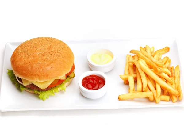 Fast food hamburger. — Stok fotoğraf