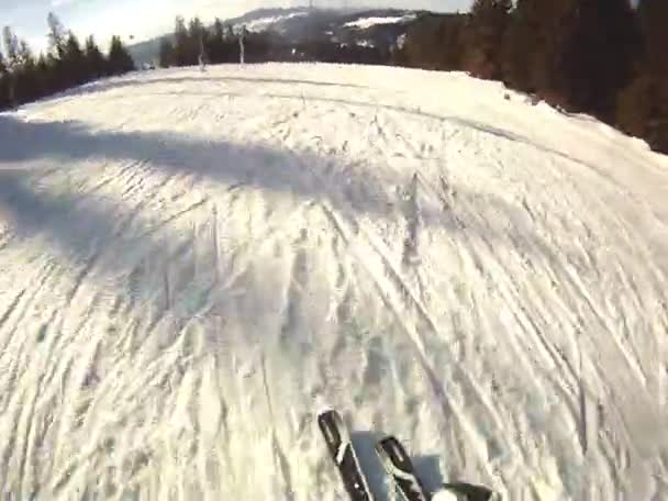 Ski sport man — Stockvideo