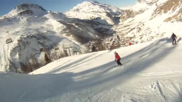 Ski sport man — Stockvideo