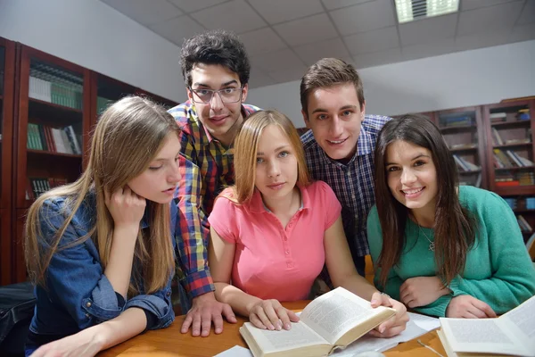 Happy teens group in school — Stock Photo, Image