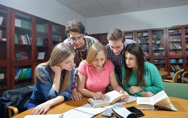 Happy teens group in school — Stock Photo, Image