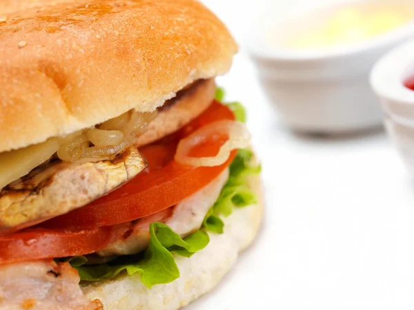 Hamburger,   ketchup — Stock Photo, Image