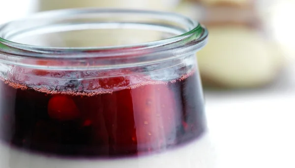 Tasty desserts in glass cup — Stock Photo, Image