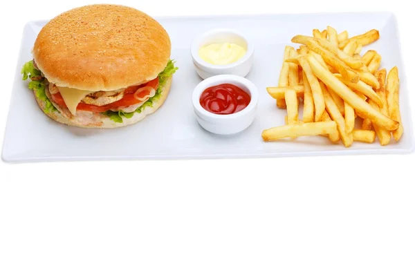Pikaruoka hampurilainen menu — kuvapankkivalokuva