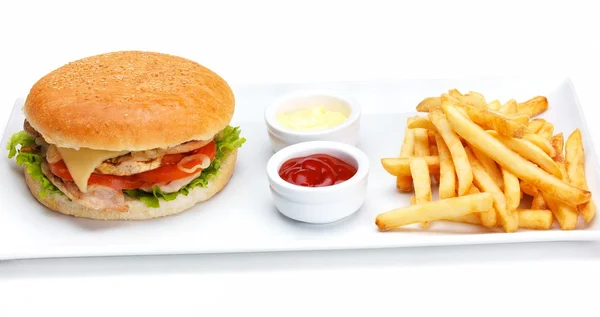 Fast Food Hamburger Menü — Stockfoto