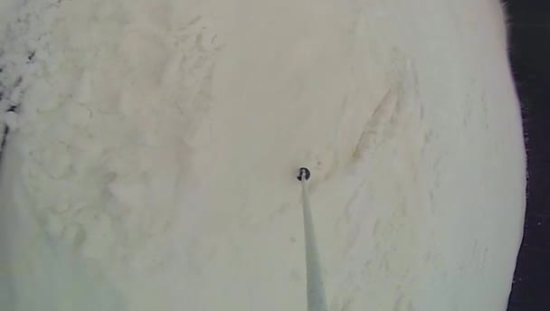 Ski sport man afdaling op winter — Stockvideo