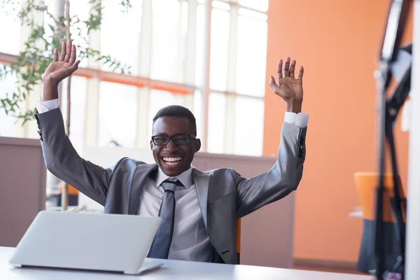 Business man at bright modern office — Stock Photo, Image