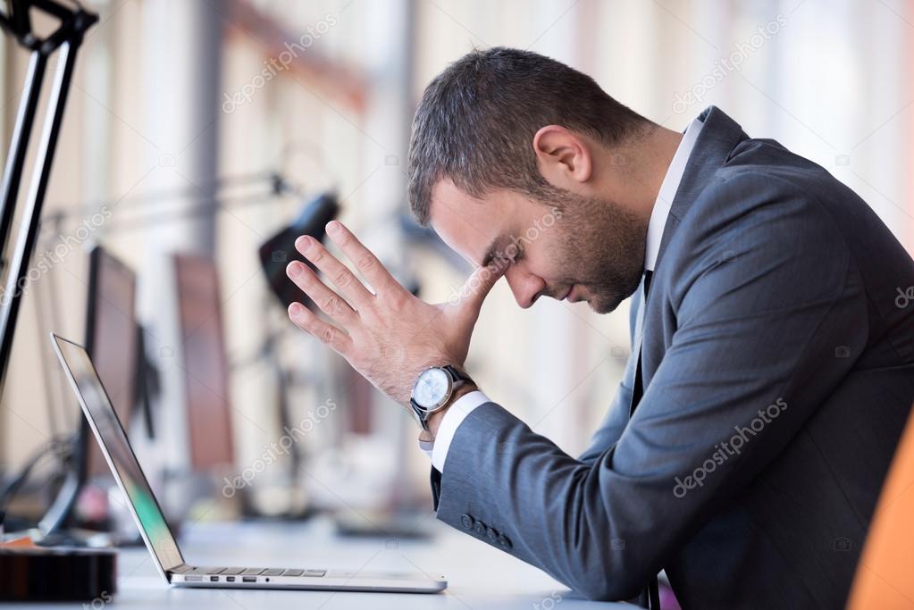 Frustrated young business man