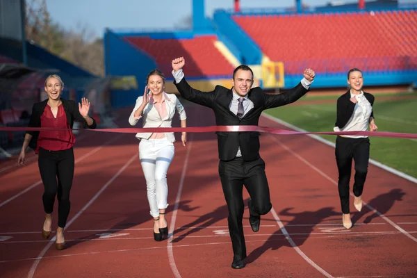 Gente de negocios corriendo en pista de carreras —  Fotos de Stock