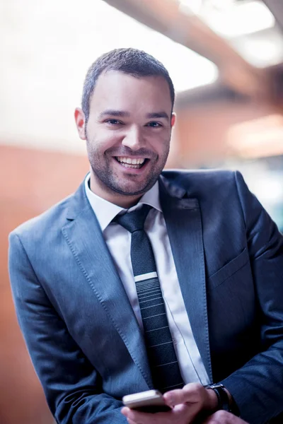 Business man with phone — Stock Photo, Image