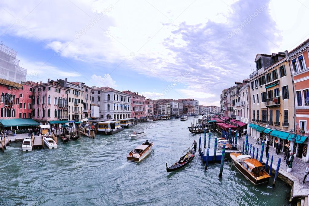 Venice Italy view with gondolas