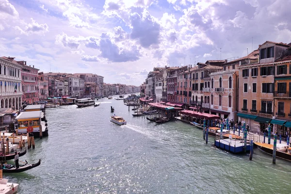 Venezia Italia vista con gondole — Foto Stock