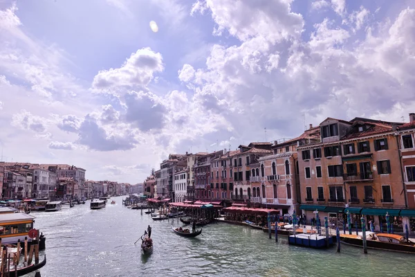 Venezia Italia vista con gondole — Foto Stock