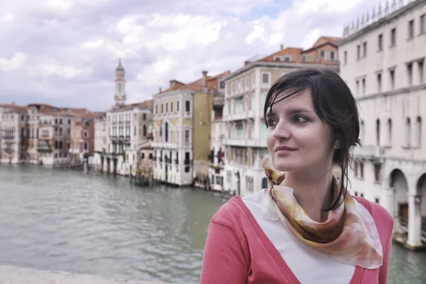 Beautiful woman in Venice — Stock Photo, Image