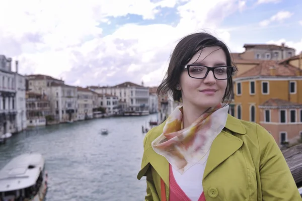 Beautiful woman in Venice — Stock Photo, Image