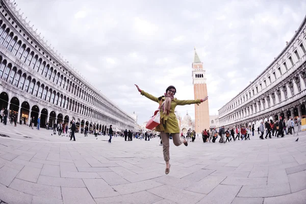 Beautiful woman in Venice — Stock Photo, Image