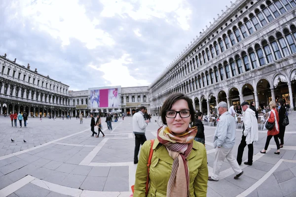 Beautiful woman in Venice — Stock Photo, Image