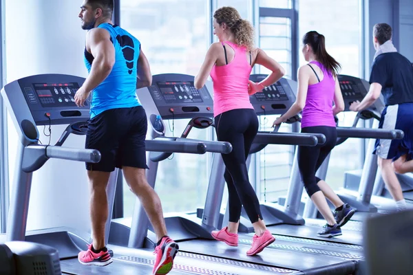Group of people on treadmills — Stock Photo, Image