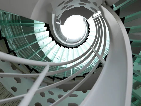 Modern glass spiral staircase — Stock Photo, Image