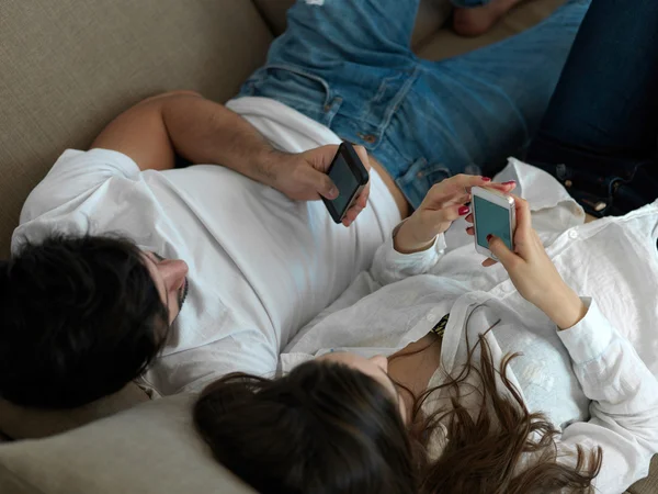 Young couple making selfie together — Stock Photo, Image