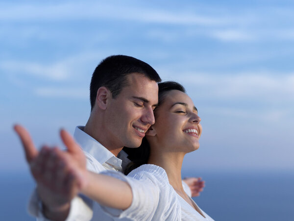 Happy young romantic couple