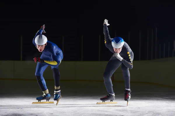 Young athletes Speed skating — Stock Photo, Image