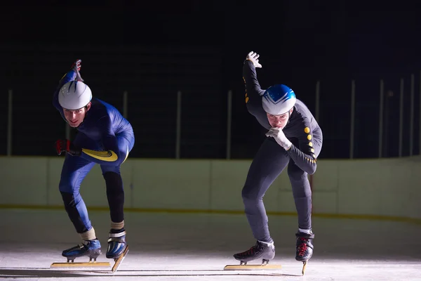 speed skating sport with young athletes